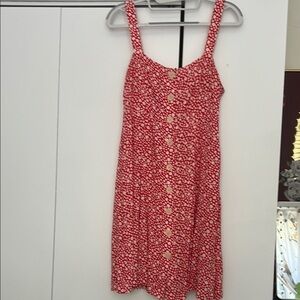Sezane Red and White Sleeveless Sundress